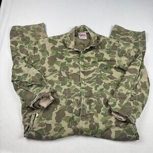 Vintage Walls Blizzard Pruf Coveralls Sz XL Duck Camo Insulated Hunting Outdoors